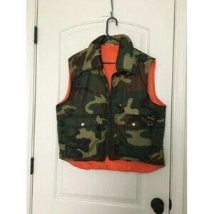 Safety Zone Men’s Camouflage Zip Up Lined Vest Jacket Reversible Size L